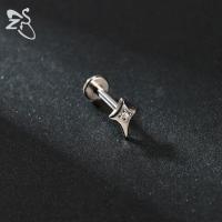 ZS 1 pieza 16G Piercing de labio Labret de acero inoxidable para mujeres y niñas, colorido, con forma de luna y mariposa, para cartílago, tragus y hélice, 8MM - details 13