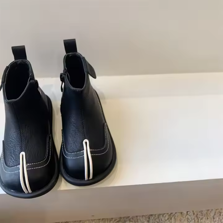 Botas de compañero de clase falsas vintage con punta dividida, botines de bebé - 1