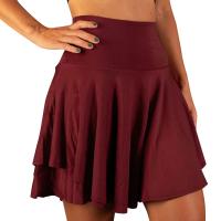 Falda plisada de tenis para mujer, pantalones cortos deportivos cómodos con diseño de cintura alta de doble capa, Color sólido, para verano - details 1