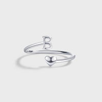 Anillos de Letras para mujer, Plata de Ley 925, A-Z, Iniciales apilables de Nombre, Anillo Abierto con Talla Ajustable - details 1