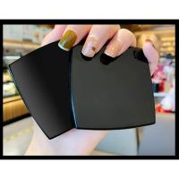 Mini espejo de maquillaje negro, espejo cosmético plegable de doble cara para mujer, espejo de tocador portátil cuadrado de viaje compacto de bolsillo para niñas - details 4