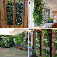7 bolsas verticales, colgante de pared de tela de fieltro, ETA de jardín al aire libre, contenedor para plantar flores y verduras - details 12
