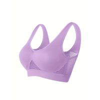 Sujetador deportivo con almohadillas incorporadas, transpirable, alta elasticidad, sin aros, perfecto para yoga, fitness, correr - details 8