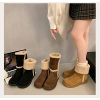 Botas de mujer de punta redonda de felpa,tacón alto,elegantes,invierno - details 18