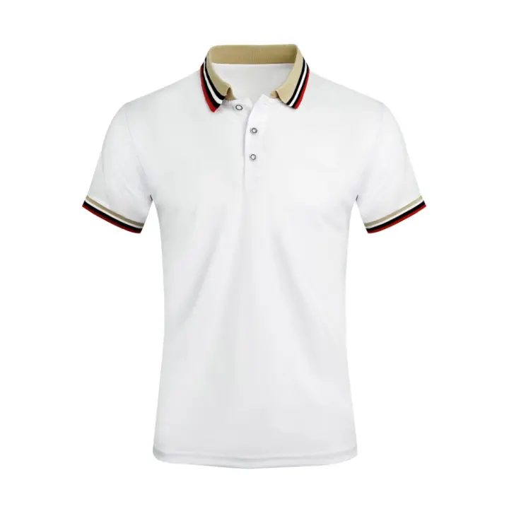 Camisa Polo De Algodón Transpirable Para Hombre Verano Estilo Casual Oficina Moda Marca Manga Corta Top Rayas Calidad Superior - 1