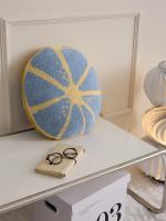 Cojín de microfibra suave y esponjoso para asiento trasero de sofá, cojín de punto, diseño Kawaii de limón, lindo, cálido, invierno - details 3