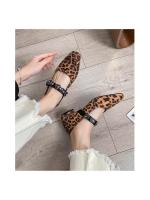 Zapatos Mary Jane de estilo coreano con estampado de leopardo y cabeza cuadrada pequeña, estilo coreano, con tiras de diamantes y boca baja, para mujer, nuevo estilo 2025 - details 11