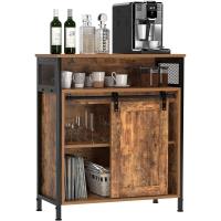 Aparador, Armario de Cocina Auxiliar Con Puerta Corredera, Para Cocina, Salón, Estudio, Estilo Industrial, 70 x 30 x 80 cm - details 0