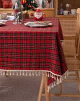 Mantel de Mesa de Cuadros a Cuadros con Borla Cubierta de Mesa sin Arrugas Lavable para Navidad, Fiestas y Año Nuevo - details 29