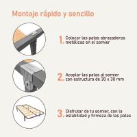 Estructura de Planchas de Acero 30x30mm con Patas Tubo de Acero Pintura Epoxy Gris Marco de Cama - details 15