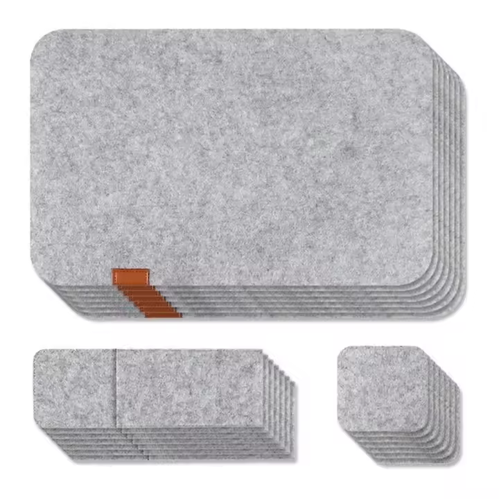 Juego de 7 Posavasos de Fieltro Lavables Almohadillas de Isolación para Cubiertos - 1