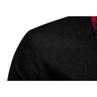 Camisas Negras Suaves de Algodón-Poliéster para Hombre Ropa Elegante Casual con Manga Larga y de Cachemira Azul - details 14