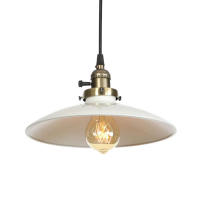 Lámpara colgante de mediados de siglo con interruptor de perilla, Bombilla Edison Industrial, sombra de Metal, negro, blanco, rojo, verde - details 4