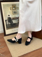 Temperamento francés diamantes de imitación tacón grueso tacones altos zapatos individuales nueva brisa de noche con falda zapatos Mary Jane - details 14