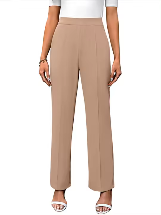 Pantalones elegantes de cintura alta para mujer, comodidad y estilo en primavera y otoño - 1