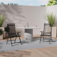 Sillas Plegables de Jardín, Juego de 4, Silla de Exterior con Marco de Metal, Respaldo Reclinable en 8 Ángulos, Carga de 150 kg, Gris GCB30GY - details 8