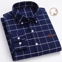 hombre manga larga ropa hombre S~7XL 100% algodón puro Camisa giratoria Oxford de manga larga para hombre Ocio de negocios Bolsillo bordado Slim Fit Estilo de botón Suave Med - details 20