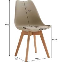 4 Sillas Comedor Mornas con Asiento Tapizado y Patas Mara Haya Iales para Comedor, Cocina, Sala Estar, Dormitorio (Marrón) - details 3