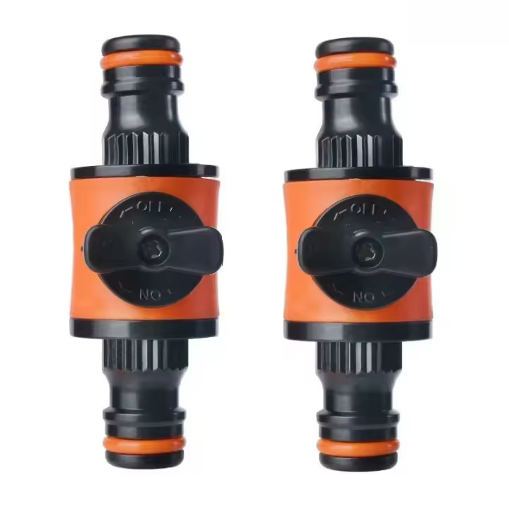 2PC Válvula De Apagado Para Camión Jardín Conector De Tubo Y Conector Para Parada De Agua Reparación Del Sistema De Riego Adecuado Para Grifo De Jardín - 1