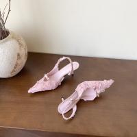Bolsa de alta costura francesa sandalias de cabeza feminidad socialite encaje puntiagudo tacón fino con zapatillas geniales de tacón alto - details 32