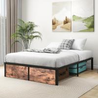 Cama con Plataforma de Metal, Marco de Cama de 140 x 200 cm, Cama de Metal con somier de láminas de Metal, Moderna Cama de Metal para Adultos, niños, Adolescentes, fácil Montaje - details 42