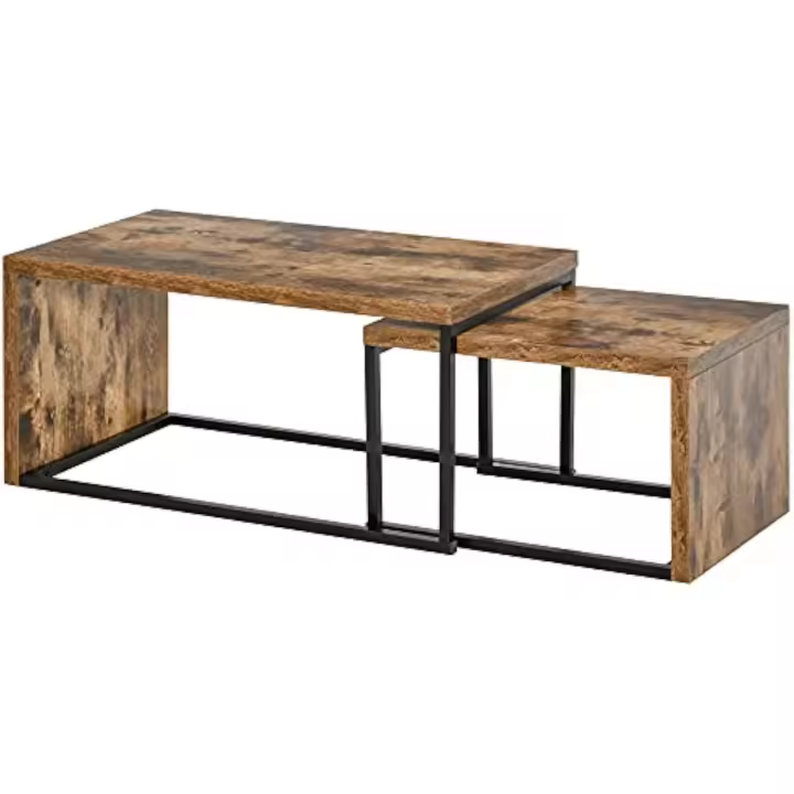 Juego de Mesa de Café de Metal Industrial Estilo de Salón Comedor Sala de Estar - 1