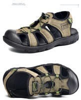 Sandalias de cuero de verano para hombre, zapatos de playa transpirables, cómodas sandalias suaves para caminar y senderismo, sandalias atléticas antideslizantes para exteriores - details 17