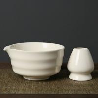 Juego de té Matcha japonés de cerámica de bambú, 5 uds., calidad alimentaria con boquilla, cuenco para mezclar, agitador japonés reutilizable seguro - details 19