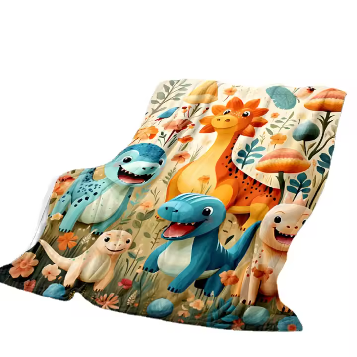 Manta de Franela Diseño Dinosaurio, Suave, Ligera y Versátil, Ideal para Todas las Estaciones y Viajes, Regalo Perfecto - 1