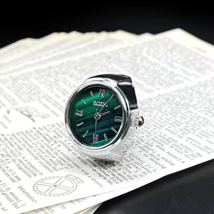 Anillo de reloj de dedo para hombre y mujer, accesorios de moda con movimiento creativo, carcasa de aleación Vintage, reloj de cuarzo, joyería, regalo superventas - 1