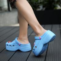 Sandalias clásicas para mujer, zuecos de jardín, zapatos de playa informales, color azul, para el hogar - details 6