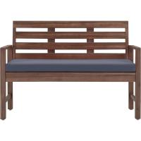 Sofá biplaza para exteriores con acolchado, madera de acacia, acabado en nogal, capacidad de carga 102 kg - details 2
