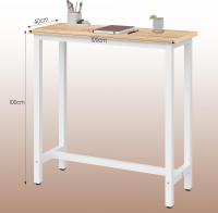 Conjunto de Mesa de Bar y 2 Taburetes, Muebles de Comedor, Mesa Alta y Taburetes de Bar, Barra Cocina y Salon, 140x40x100 cm, Metal + MDF, Roble Claro - details 50