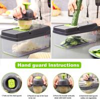 Cortador de verduras multifuncional para cocina, accesorio rallador con hoja de acero, para patatas y zanahorias, 8 en 1 - details 2