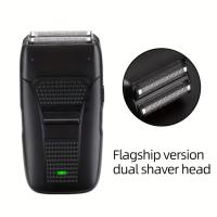 Afeitadora de Doble Cabeza Recargable Cuchilla Eléctrica de Foil y para Barba - details 4