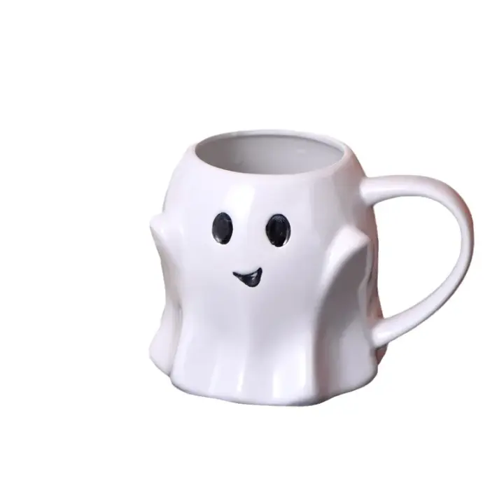 Pascua Halloween fantasma elfo 3D creativo lindo pareja taza regalo té de la tarde desayuno leche taza hogar Oficina beber Taza de cerámica - 1