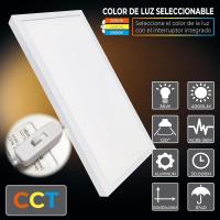 Panel LED de Superficie de Plafón 60x30cm, 36W, CCT (Selector de Color Blanco Caliente, Neutro y Frío), 4000 Lúmenes, Driver Incluido - details 1