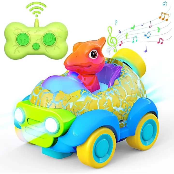 Camión Monstruo de Dinosaurios Teledirigido Juguete para Niños 2-9 Años con Música, Luces LED, Regalo Perfecto de Navidad - 1