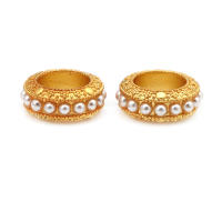Color dorado mate, latón y perlas de imitación de plástico, espaciador de rueda, cuentas para pulsera, accesorios para hacer joyas Diy - details 15