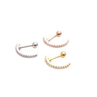 2 uds 2022 más nuevo de simple oído brazalete 18g de acero de diseño tornillo para barra de pesas a oído brazalete cz daith helicoidal trago joyería piercing - details 7