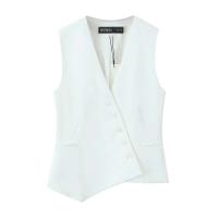 2025 nueva ropa casual para mujer diseño elegante retro serie de chaleco asimétrico europeo y americano - details 4