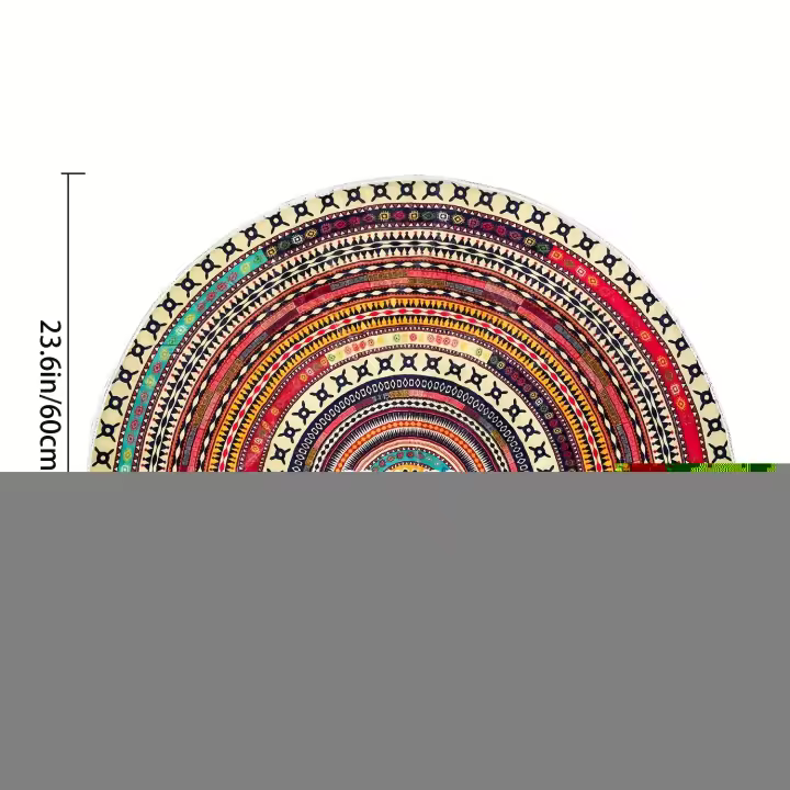 Alfombra Interior Semicircular Boho Absorbente y Antideslizante para Dormitorio - 1