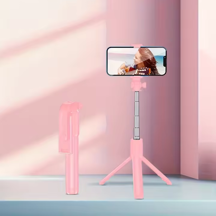Nuevo Soporte de Piso para Teléfono Móvil de Tiro de Selfie, Soporte Universal para Selfie de Viaje Conveniente con Rotación de 360 ​​Grados, Trípode de Cámara Panorámica Antivibración Inalámbrico para Transmisión en Vivo al Aire Libre - 1