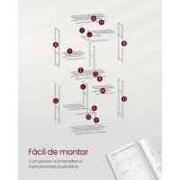 Estantería de Libros de 6 Niveles Estantería Vertical para Plantas 30 x 80 x 180 cm Aglomerado - details 19