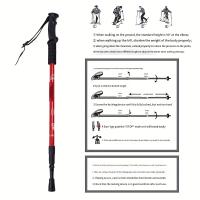 Bastón de Trekking de Metal de aleación de aluminio multifunción para exteriores, bastón de Muleta plegable, 1 unidad - details 8