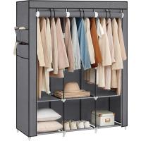 Perchero Plegable de Tela Almacenamiento Lateral de 45x211x167cm Negro RYG095B01 - details 3