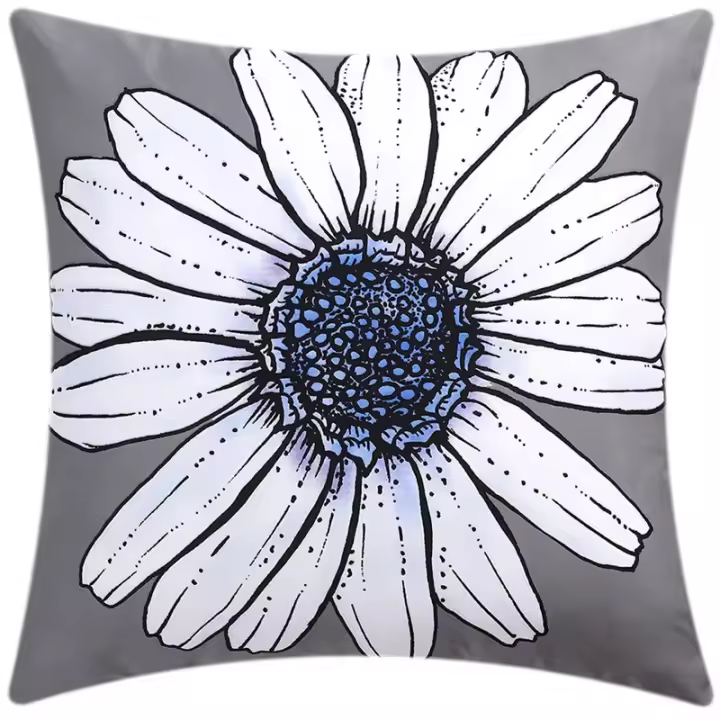 Funda de almohada nórdica con estampado de flores, cubierta de cojín de doble cara para sofá, sala de estar, oficina, 45cm, decoración del hogar - 1