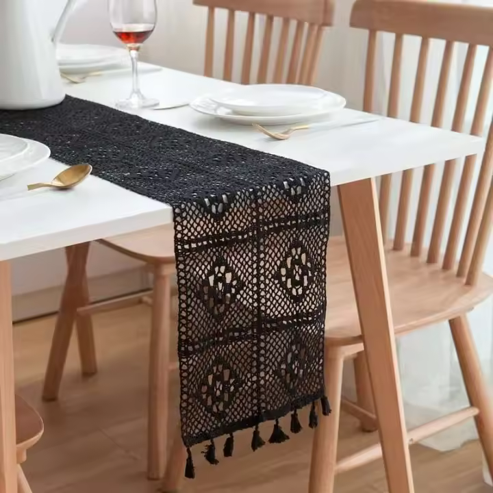 Camino 24x350cm, funda ENCE, silla FA, cena, banquete, bautizo, navidad, boda, fiesta, decoración mesa comedor bordada - 1