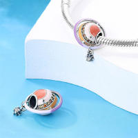 Pulsera de viaje de plata esterlina S925 con encantos de tierra para mujeres DIY de 3mm joyería fina de cumpleaños regalo con cuentas de zirconia y piedra natural - details 2