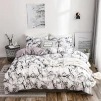 Juego de Ropa de Cama de Mármol Cubierta de Edredón Suave para Cama Doble Tamaño Rey - details 0